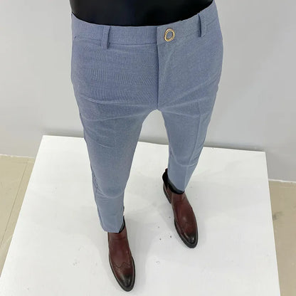 Men's Pants Men Suit Pants Formal Trousers Pantalone Hombre Stretch Slim Solid Color Casual Dress Full Length Pants Fashion Men Clothing 230524