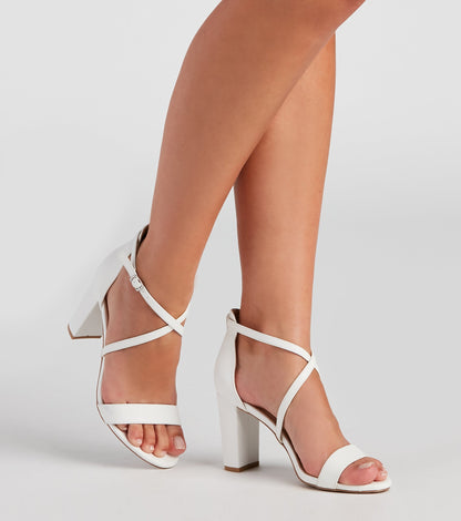 Antmvs Work It Out Crisscross Strap Block Heels