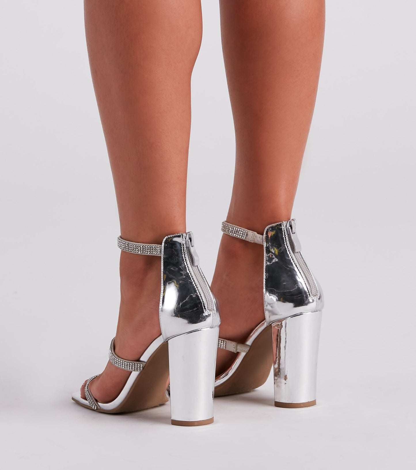 Antmvs Dazzling In Rhinestone Block Heels