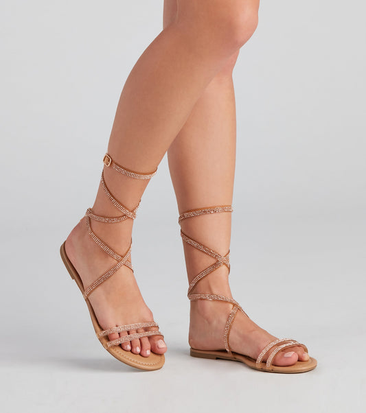 Antmvs Glam Radar Lace-Up Flat Sandals