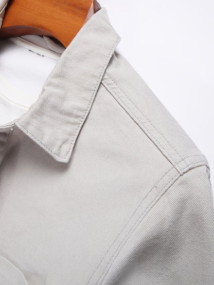 Antmvs Men's Cotton Casual Slim Fit Long Sleeve Lapel Shirt