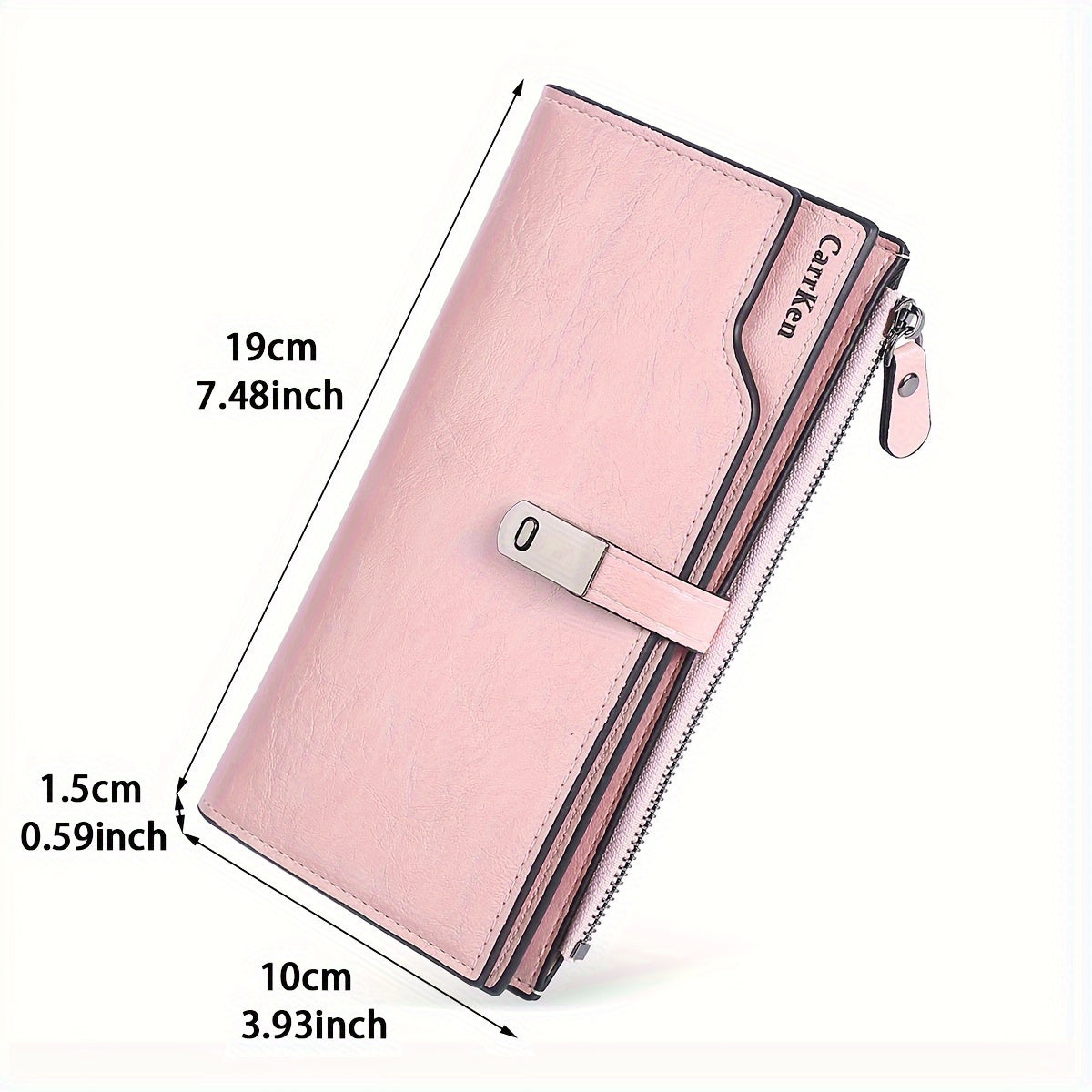 Women's Fashion Simple Large Capacity Long Wallet, Casual Tri-fold Multi-card Money Clip, Zipper Snap Coin Coin Purse, Gifts