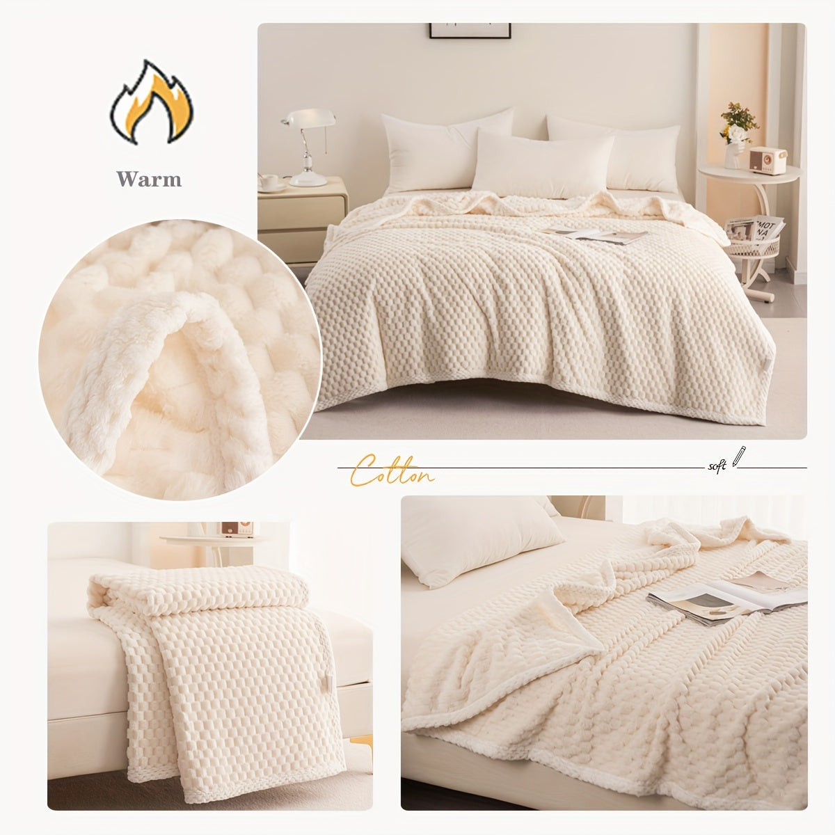 1pc Luxurious Thickened Velvet Blanket - Soft, Warm, and Cozy Winter Sofa Bed Throw Blanket for Office Napping - Plush, Fleece-Lined, and Gentle on Skin