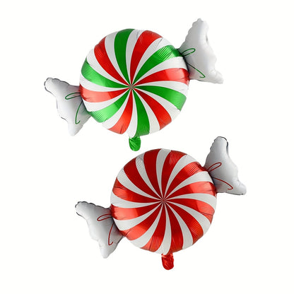 2pcs, Red Green Christmas Candy Balloons, Windmill Candy Balloon, Christmas Decorations for Home, 2025 Christmas Party Decorations, Navidad 2025