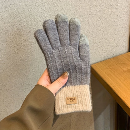 Winter Warmth for Everyone - Cashmere-Blend Touchscreen Gloves, Thick Knit, Non-Slip Grip, Elastic Fit for Casual Outings - 2pcs