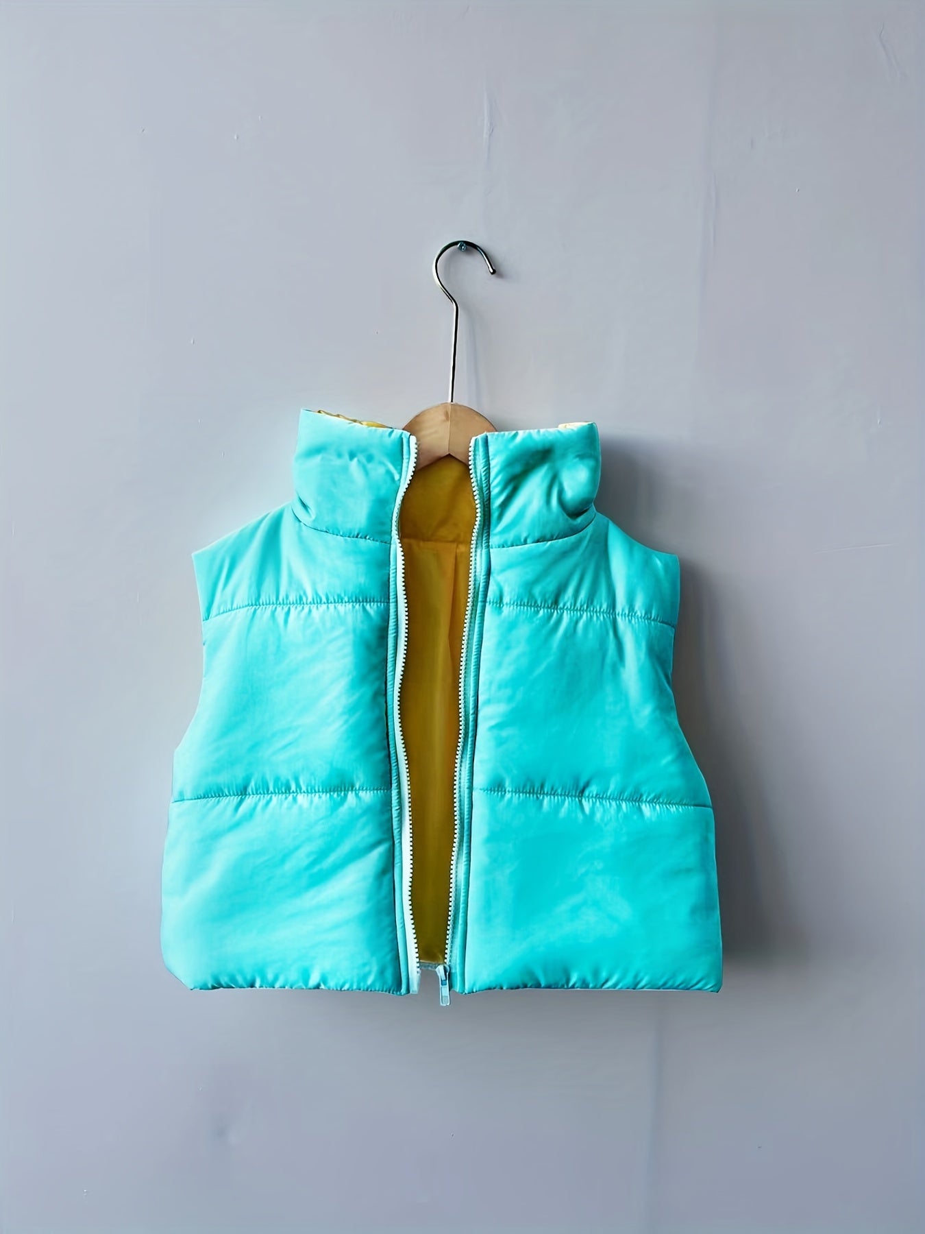 Antmvs Zip Up Cropped Vest, Casual Sleeveless Warm Versatile Vest, Women's Clothing