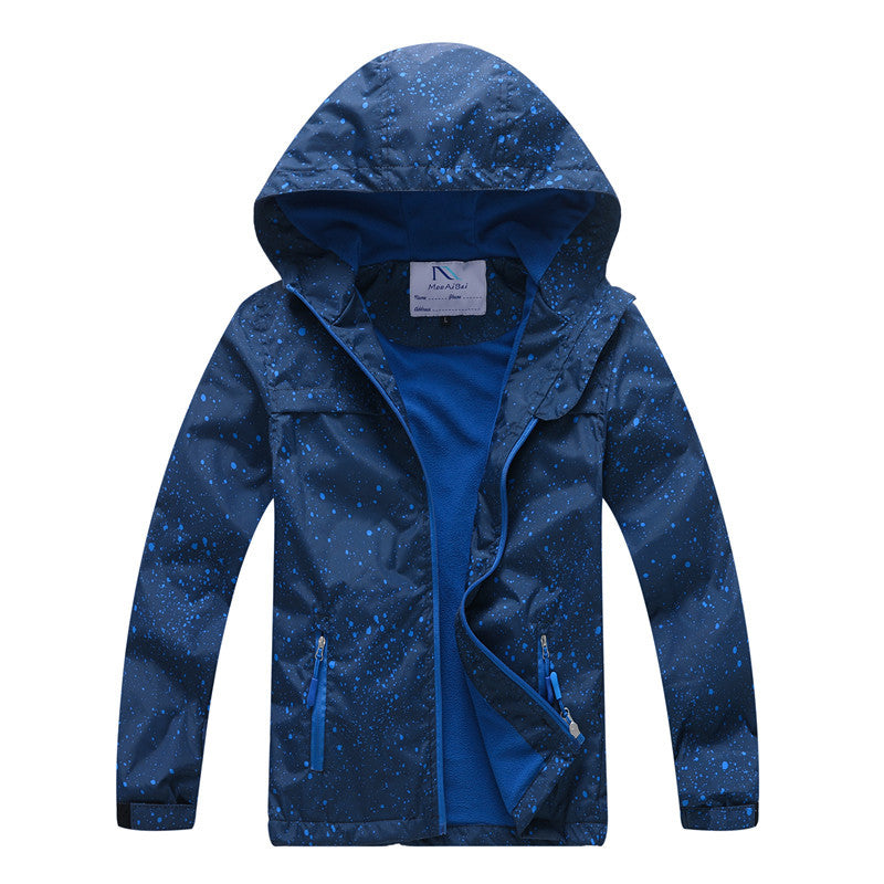 ANTMVS Children's Clothing Windbreaker Boys' Jacket Medium and Large Children's Windproof Rain-Proof Thermal Children's Trench Coat New Jacket Top