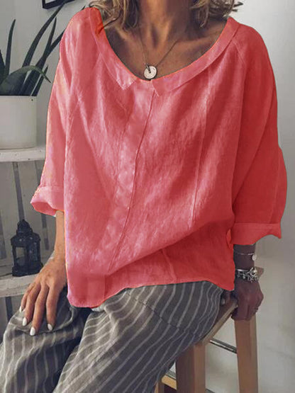 ANTMVS 2019 Popular European and American Foreign Trade EBay Hot Sale at  Solid Color Peter Pan Collar Pullover Shirt Cotton Shirt