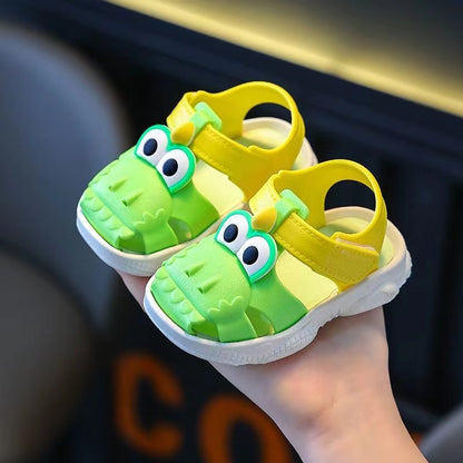 Trendy Cute Cartoon Sandals For Baby Boys, Breathable Lightweight Walking Shoes For Indoor Outdoor Beach