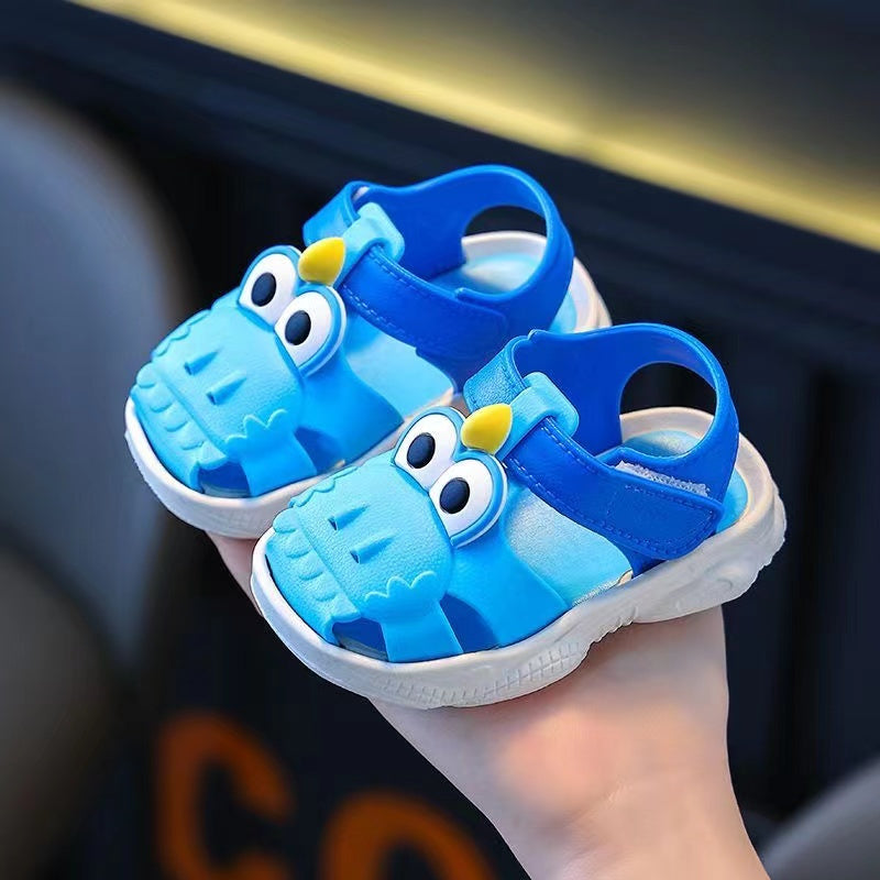 Trendy Cute Cartoon Sandals For Baby Boys, Breathable Lightweight Walking Shoes For Indoor Outdoor Beach