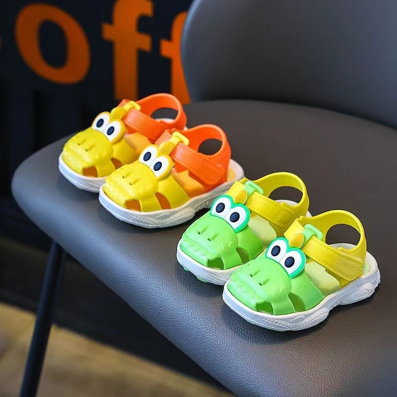 Trendy Cute Cartoon Sandals For Baby Boys, Breathable Lightweight Walking Shoes For Indoor Outdoor Beach