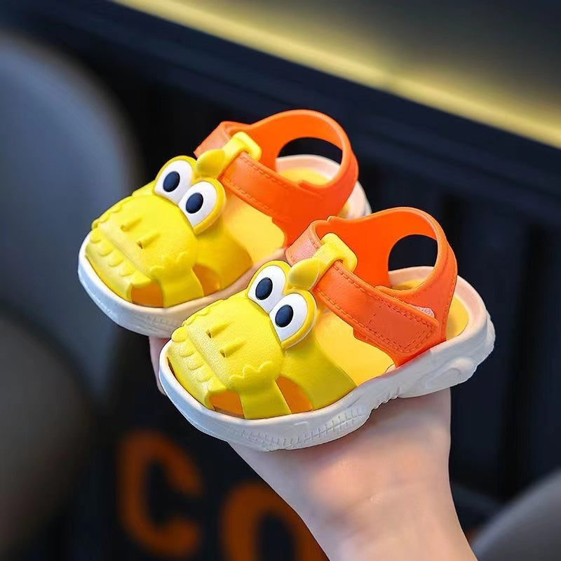 Trendy Cute Cartoon Sandals For Baby Boys, Breathable Lightweight Walking Shoes For Indoor Outdoor Beach