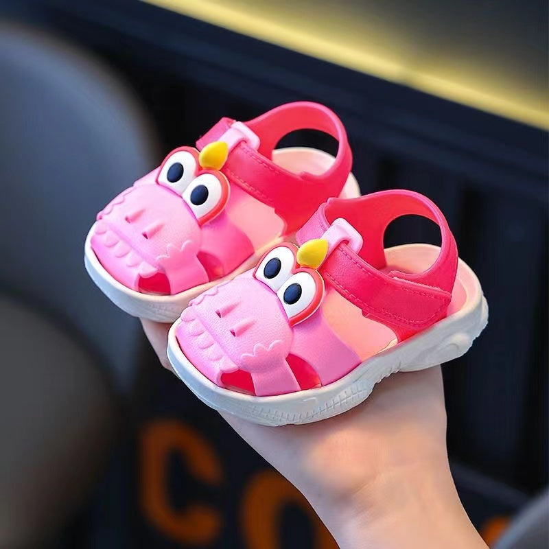 Trendy Cute Cartoon Sandals For Baby Boys, Breathable Lightweight Walking Shoes For Indoor Outdoor Beach