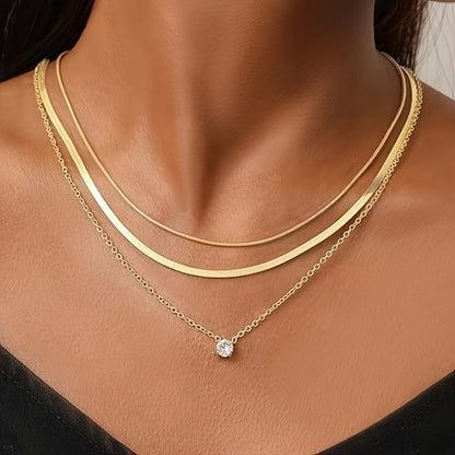 6-piece choke necklace set, fashionable Dainty snake chain layered necklace, jewelry gift, women's girl, pendant necklace, shipping gift box set