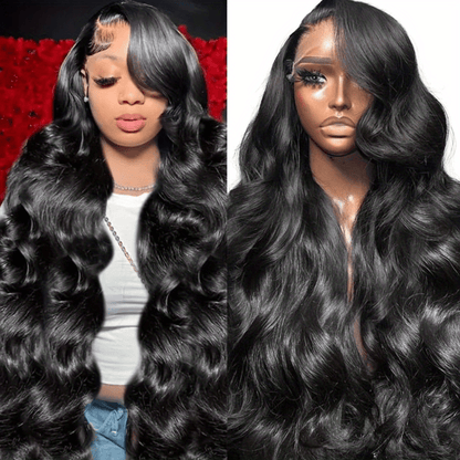 250 Density 13x6 Body Wave Lace Front Wigs Human Hair Pre Plucked with Baby Hair Wavy Lace Frontal Human Hair Wigs for Women 13x6 HD Transparent Lace Frontal Wigs with Natural Hairline