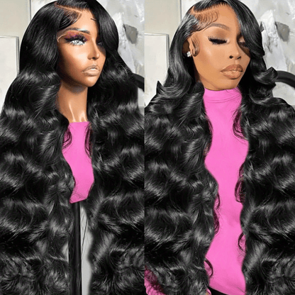 250 Density 13x6 Body Wave Lace Front Wigs Human Hair Pre Plucked with Baby Hair Wavy Lace Frontal Human Hair Wigs for Women 13x6 HD Transparent Lace Frontal Wigs with Natural Hairline