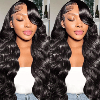 250 Density 13x6 Body Wave Lace Front Wigs Human Hair Pre Plucked with Baby Hair Wavy Lace Frontal Human Hair Wigs for Women 13x6 HD Transparent Lace Frontal Wigs with Natural Hairline