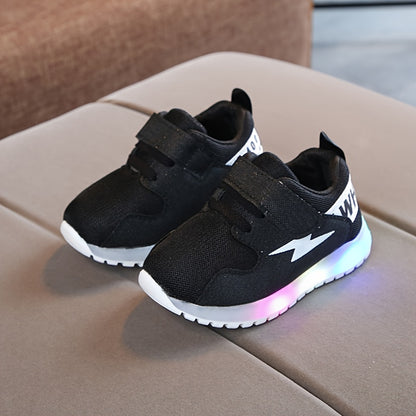 Vibrant LED Light-Up Knit Running Shoes for Girls - Breathable, Comfy, Non-Slip, Soft Sole, Trendy Sneakers for Outdoor Activities, Sports, and Casual Wear