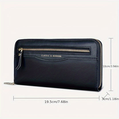 Women's Large Capacity Long Purse, Zipper Clutch Coin Purse, Multifunctional Credit Card Holder