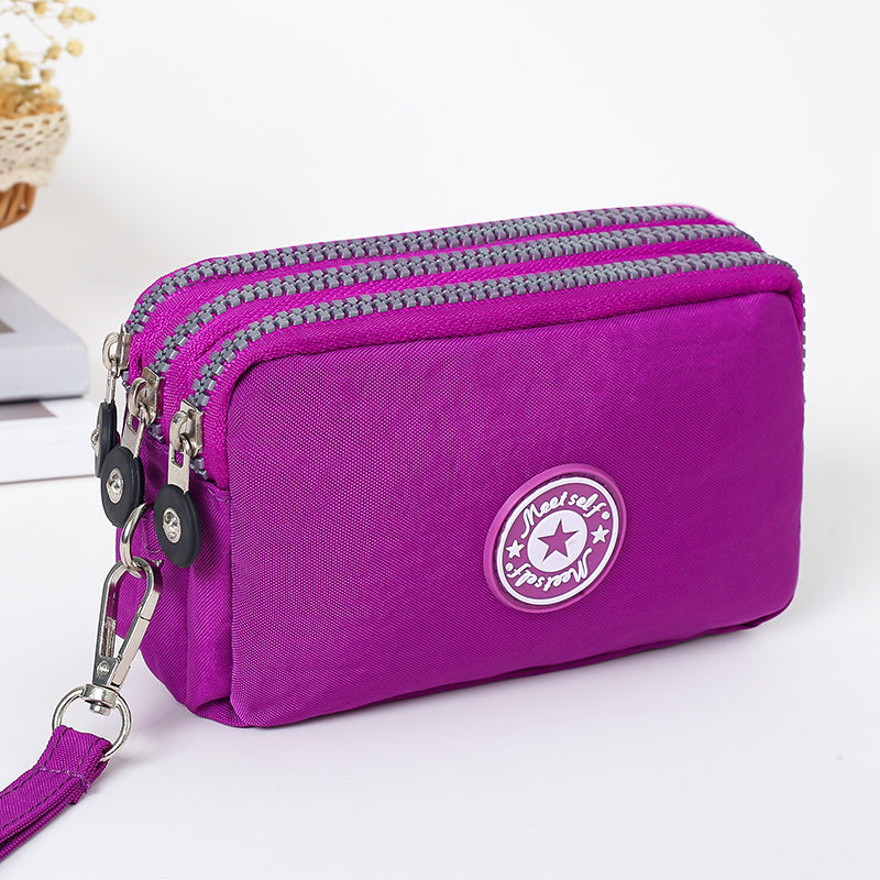 Women's Nylon Waterproof Coin Purse, Wrist Key Case, Large Capacity Wallet