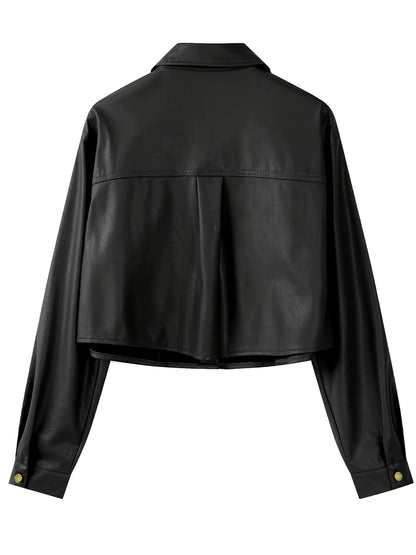 Antmvs Solid Button Front Jacket, Casual Long Sleeve Jacket For Fall & Winter, Women's Clothing