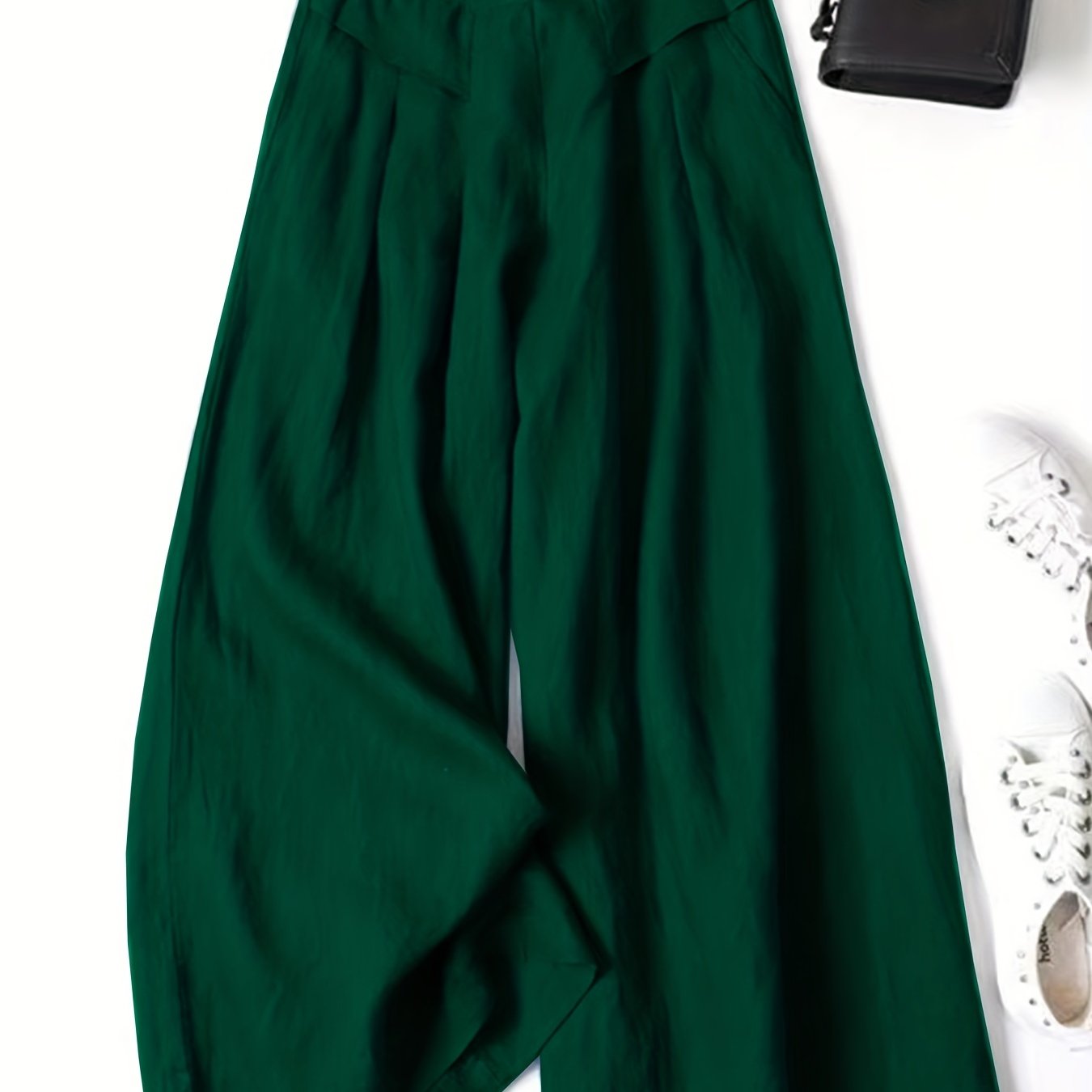 Antmvs Solid Wide Leg Pants, Casual Palazzo Pants For Spring & Summer, Women's Clothing