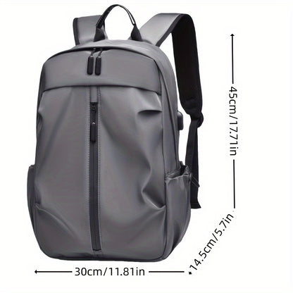 Water-Resistant Oxford Backpack for Men - Adjustable Straps, Polyester Lining, and Multiple Compartments for College, Daily Commute, and Office - Stylish, Business-Ready, and Durable Travel Companion