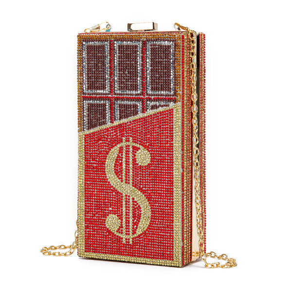 Antmvs Antmvs - Red Fashion Casual Rhinestone Chain Crossbody Bag