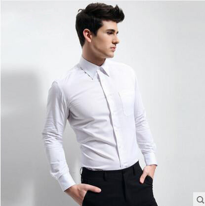 ANTMVS G2000 Shirt Men's Long Sleeve Business Formal Wear Work Clothes Business Wear Cotton Shirt Slim White Men's Long-Sleeve Shirt