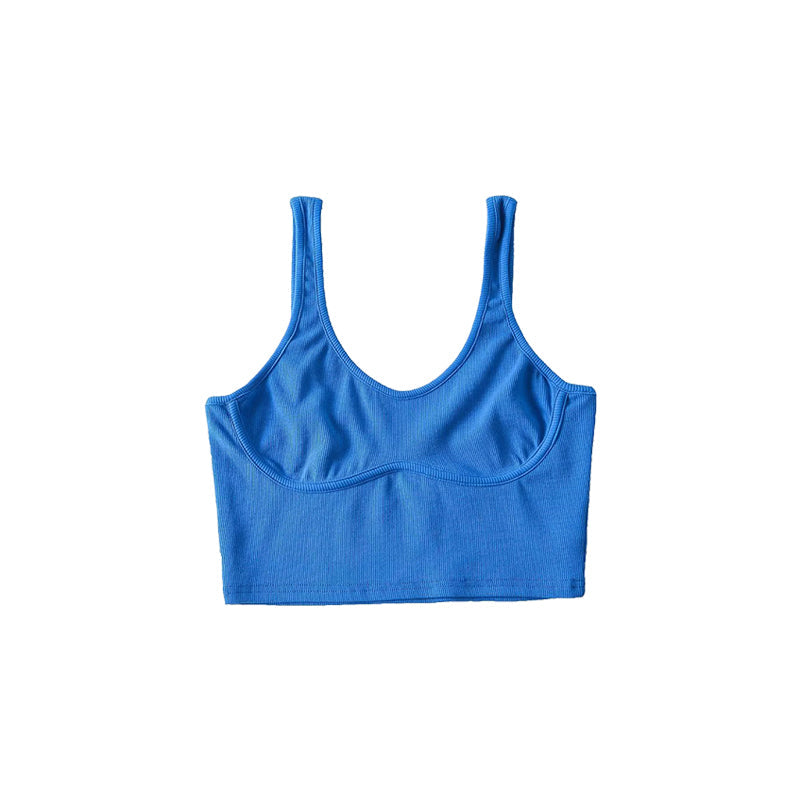 Antmvs Lizzy Solid Color Ribbed Sleeveless Camisole Cropped Top