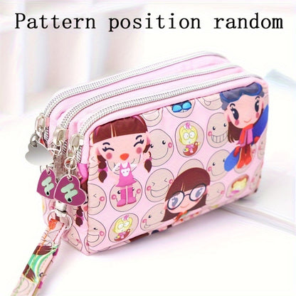 Women's Nylon Waterproof Coin Purse, Wrist Key Case, Large Capacity Wallet