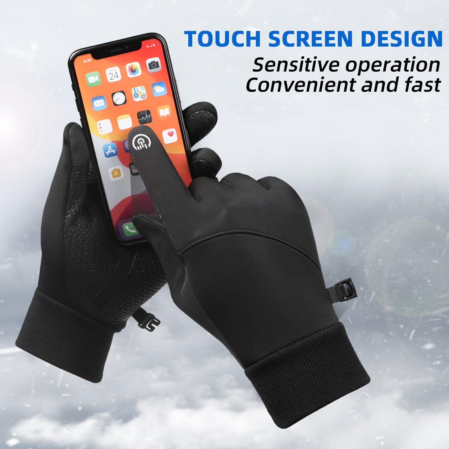 Waterproof Winter Cycling Gloves - Touchscreen Compatible, Thermal and Anti-Slip for Men and Women