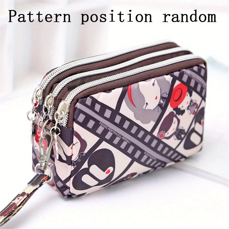 Women's Nylon Waterproof Coin Purse, Wrist Key Case, Large Capacity Wallet