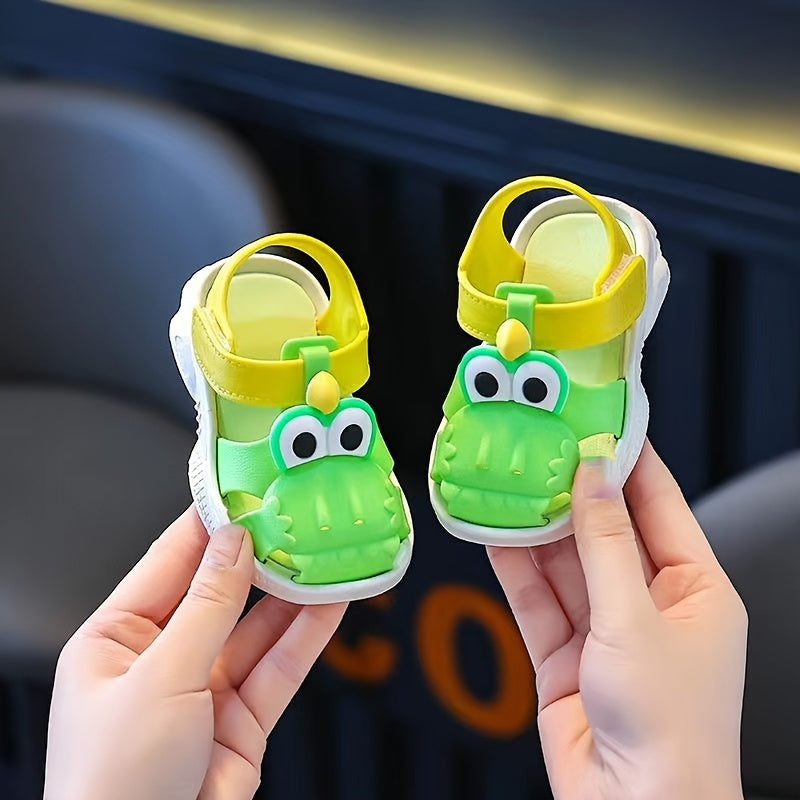 Trendy Cute Cartoon Sandals For Baby Boys, Breathable Lightweight Walking Shoes For Indoor Outdoor Beach