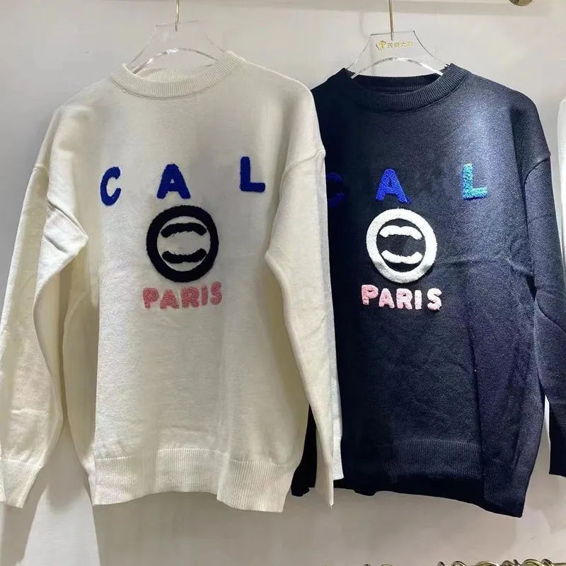 Advanced version Womens Sweaters France trendy Clothing C letter Graphic Embroidery Fashion Round neck Coach channel hoodie Luxury brands Sweater tops tees01