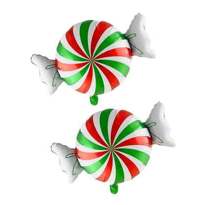 2pcs, Red Green Christmas Candy Balloons, Windmill Candy Balloon, Christmas Decorations for Home, 2025 Christmas Party Decorations, Navidad 2025