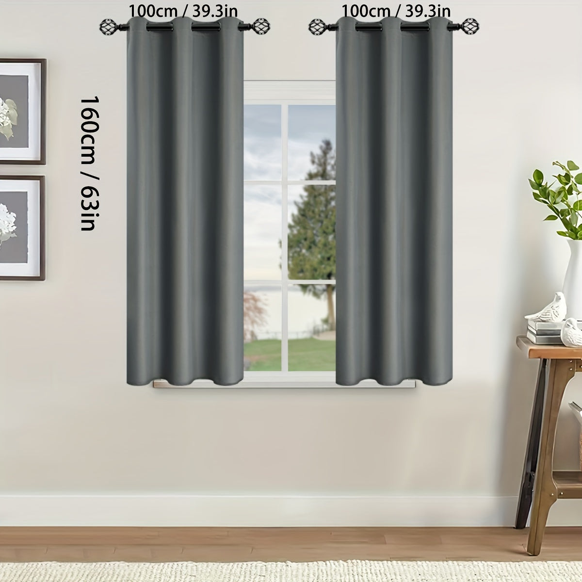 2 Pieces of Stylish Solid Blackout Curtains for Bedroom and Living Room - UV Protection, Easy Sliding, and Contemporary Design