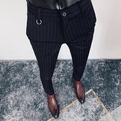 Men's Pants Men Suit Pants Formal Trousers Pantalone Hombre Stretch Slim Solid Color Casual Dress Full Length Pants Fashion Men Clothing 230524