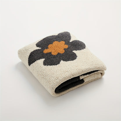 Stay Warm and Cozy with this Beautiful Nordic Flower Pattern Knitted Blanket!