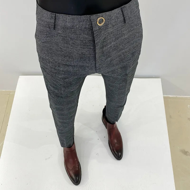 Men's Pants Men Suit Pants Formal Trousers Pantalone Hombre Stretch Slim Solid Color Casual Dress Full Length Pants Fashion Men Clothing 230524