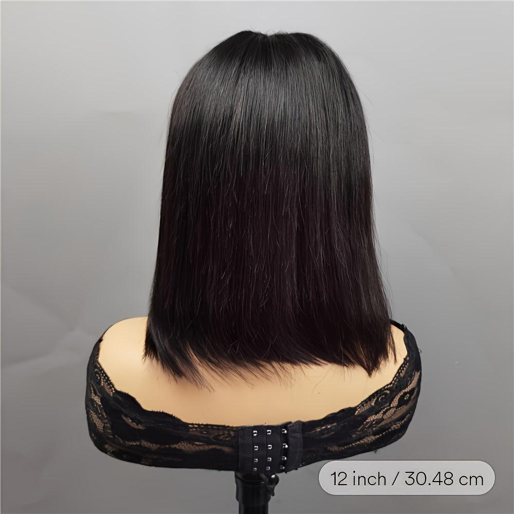 Natural Black Bob Wig Human Hair 13X4 Lace Frontal Wigs Glueless Wigs Human Hair Pre Plucked Natural Hairline 150% Density Straight Bob Lace Front Wigs Human Hair For Women Short Bob Wig 10-16Inch