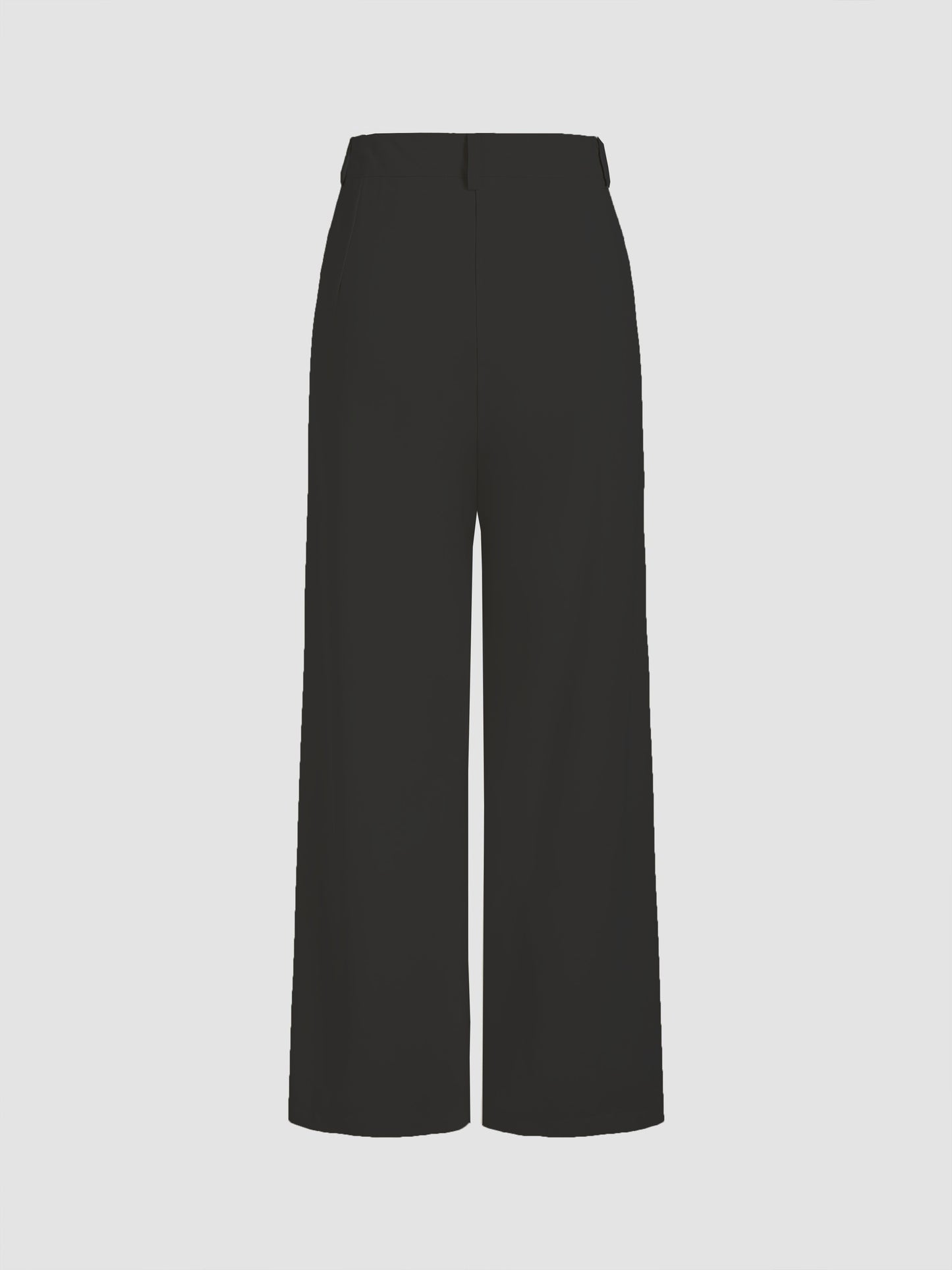 Antmvs Solid Wide Leg Pants, Elegant Button Slant Pocket Draped Pants, Women's Clothing