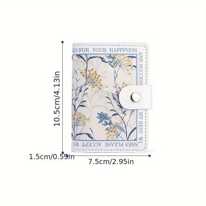 Floral Vintage Style Women's Credit Card Wallet, Multi-Slot Compact Card Holder For Daily Use