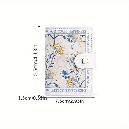 Floral Vintage Style Women's Credit Card Wallet, Multi-Slot Compact Card Holder For Daily Use