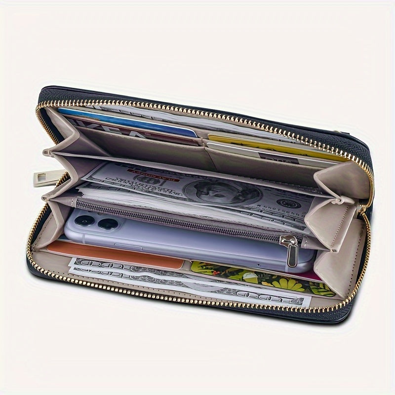 Women's Large Capacity Long Purse, Zipper Clutch Coin Purse, Multifunctional Credit Card Holder