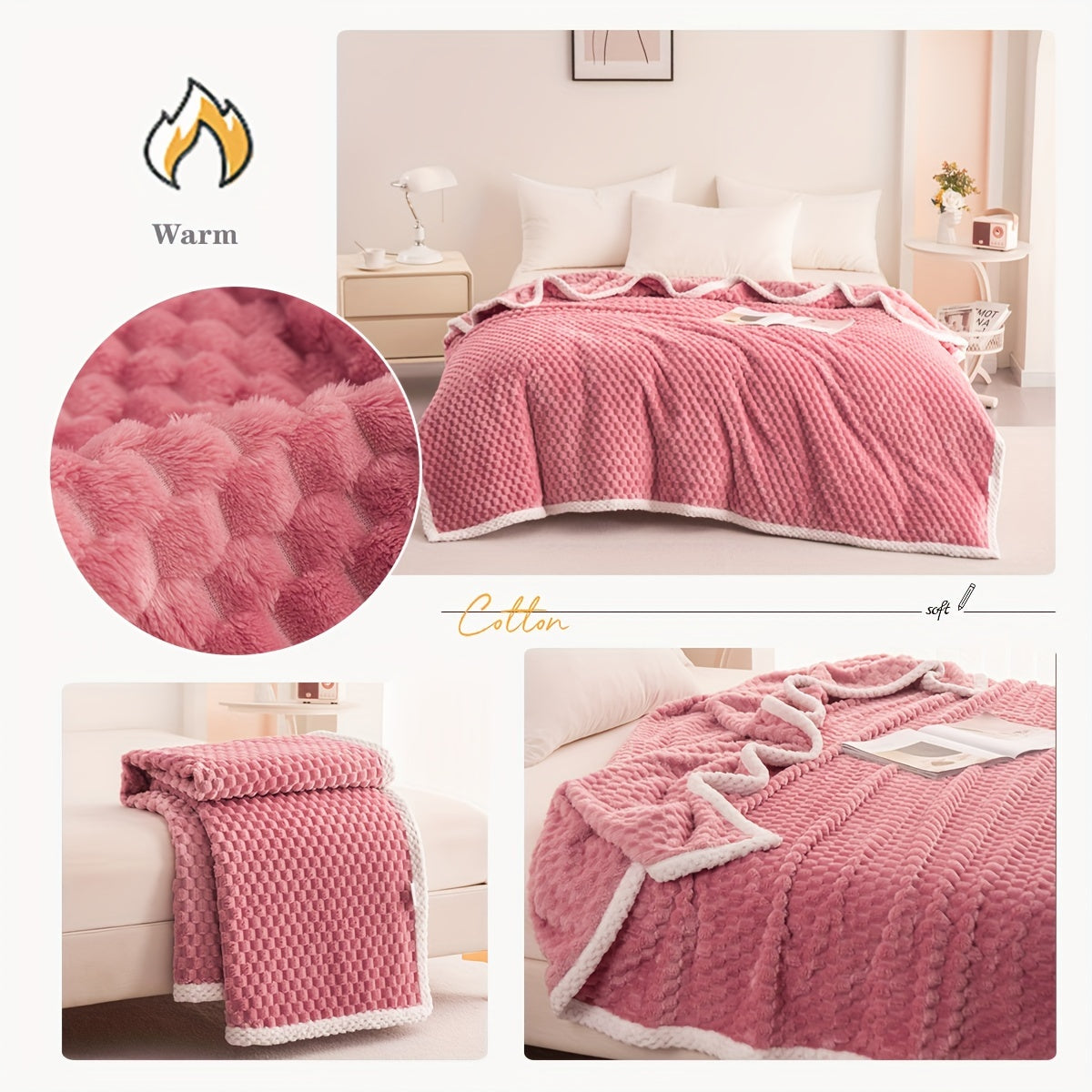 1pc Luxurious Thickened Velvet Blanket - Soft, Warm, and Cozy Winter Sofa Bed Throw Blanket for Office Napping - Plush, Fleece-Lined, and Gentle on Skin