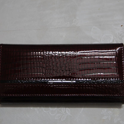 Luxury Crocodile Pattern Wallet, Genuine Credit Card Holder, Women's Fashion Coin Purse