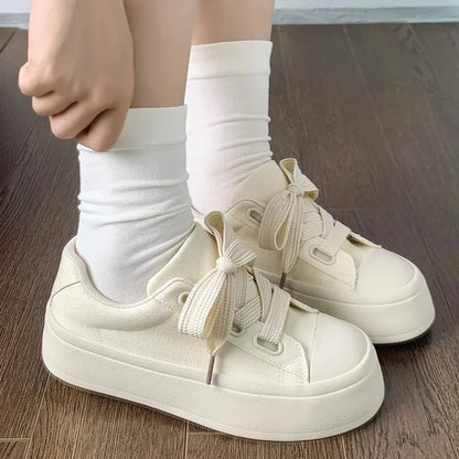 Thick soled small white shoes new summer women's shoes niche casual board shoes versatile student canvas shoes trend