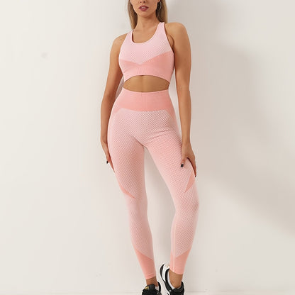 Antmvs Two Tune Color Quick Drying Leggings, High Waist Slimming Yoga Fitness Workout Gym Sports Pants, Women's Activewear