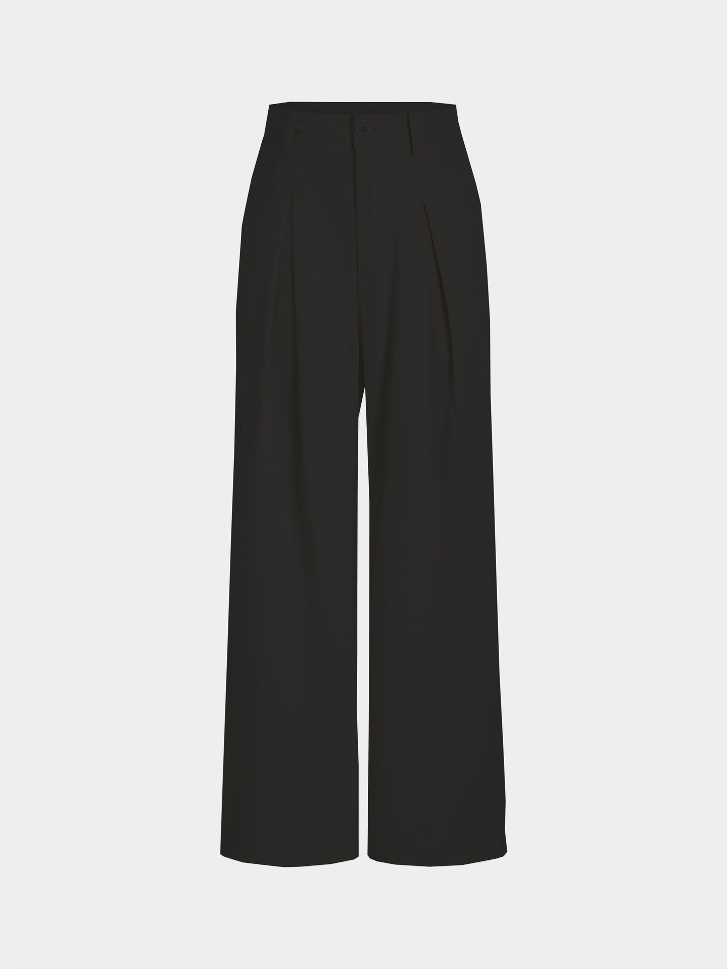 Antmvs Solid Wide Leg Pants, Elegant Button Slant Pocket Draped Pants, Women's Clothing